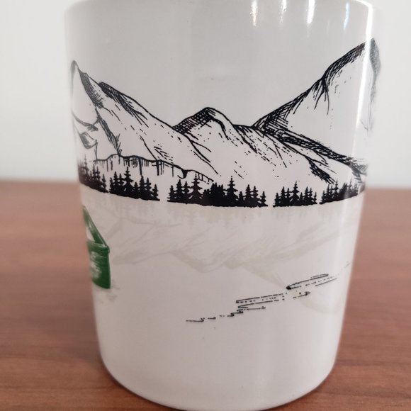 Tim Hortons Mug Coffee Tea Mountain Design River Boat Alpine Design Collectable - Picture 3 of 6